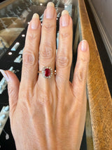 Antique Ruby and Diamond Cluster RIng - KFK, Inc.