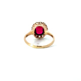 Antique Ruby and Diamond Cluster RIng - KFK, Inc.