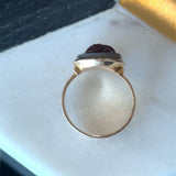Antique Victorian 10KT Gold Agate Cameo Ring - KFK, Inc.