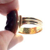 Antique Victorian 10KT Gold Agate Cameo Ring - KFK, Inc.