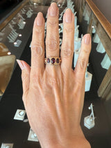 Antique Victorian 14KT Yellow Gold Garnet 3 - Stone Ring - KFK, Inc.
