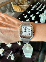 Cartier Santos Stainless Steel Watch 4705, Medium - KFK, Inc.