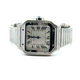 Cartier Santos Stainless Steel Watch 4705, Medium - KFK, Inc.