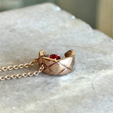 Chanel Coco 18K Beige Gold Ruby Pendant Necklace - KFK, Inc.