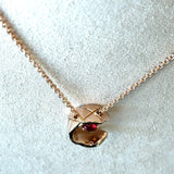 Chanel Coco 18K Beige Gold Ruby Pendant Necklace - KFK, Inc.