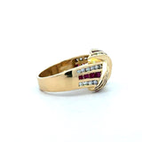 Charles Krypell Ruby & Diamond Signature Knot Ring 18K Gold - KFK, Inc.