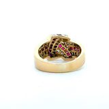 Charles Krypell Ruby & Diamond Signature Knot Ring 18K Gold - KFK, Inc.