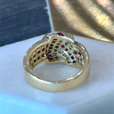 Charles Krypell Ruby & Diamond Signature Knot Ring 18K Gold - KFK, Inc.