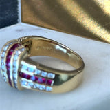 Charles Krypell Ruby & Diamond Signature Knot Ring 18K Gold - KFK, Inc.