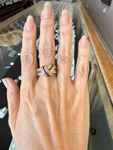 Charles Krypell Ruby & Diamond Signature Knot Ring 18K Gold - KFK, Inc.