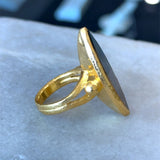 Custom 21KT Gold Marquise Smoky Topaz Navette Ring - KFK, Inc.
