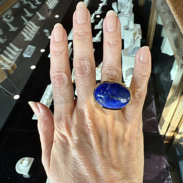 David Webb Lapis Lazuli 18KT Gold Cocktail Ring - KFK, Inc.