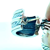 David Yurman 18K Gold and Silver Double Cable Hoop Earrings - KFK, Inc.
