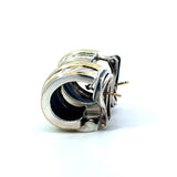 David Yurman 18K Gold and Silver Double Cable Hoop Earrings - KFK, Inc.