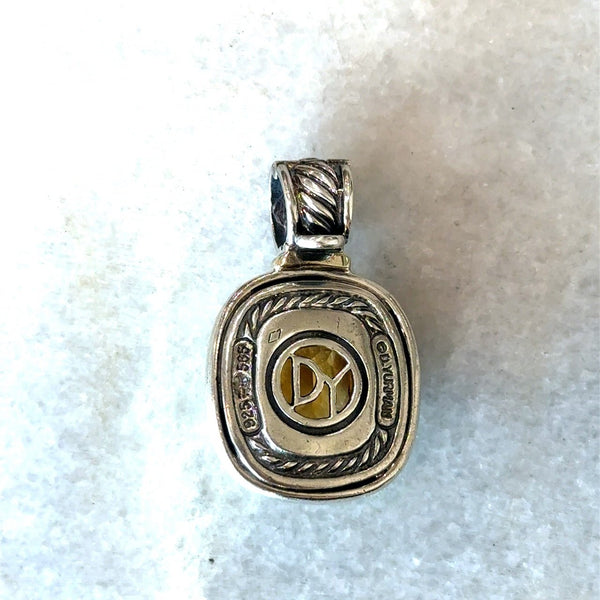 David Yurman Albion Citrine Pendant, Sterling Silver and 14KT Gold - KFK, Inc.