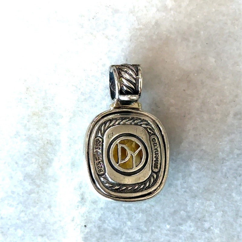 David Yurman Albion Citrine Pendant, Sterling Silver and 14KT Gold - KFK, Inc.