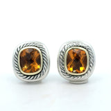David Yurman Albion Silver 14KT Gold Citrine Clip Earrings - KFK, Inc.