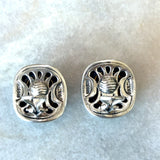 David Yurman Albion Silver 14KT Gold Citrine Clip Earrings - KFK, Inc.