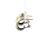 David Yurman Silver Cable 14KT Gold Small Huggie Hoop Earrings - KFK, Inc.