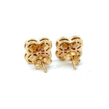 Diamond and Ruby Clover Stud Earrings - KFK, Inc.