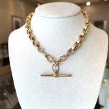 Vintage 9KT Rose and Yellow Gold Chain with T-Bar