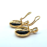 Elizabeth Locke 18KT Gold Onyx and Pearl Intaglio Earrings - KFK, Inc.