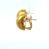 Elizabeth Locke 18KT Yellow Gold Hammered Half - Hoop Earrings KFK Jewelers Los Angeles