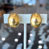 Elizabeth Locke 18KT Yellow Gold Hammered Half - Hoop Earrings KFK Jewelers Los Angeles