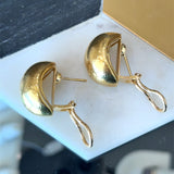 Elizabeth Locke 18KT Yellow Gold Hammered Half - Hoop Earrings KFK Jewelers Los Angeles