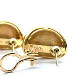 Elizabeth Locke 18KT Yellow Gold Hammered Half - Hoop Earrings KFK Jewelers Los Angeles