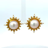 Elizabeth Locke 18KT Yellow Gold Mabe Pearl Earrings - KFK, Inc.