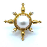 Elizabeth Locke 18KT Yellow Gold Mabe Pearl Pendant Brooch - KFK, Inc.