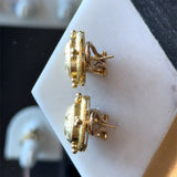 Elizabeth Locke 19K Yellow Gold Triad Cushion "Fat Bee" Earrings - KFK, Inc.