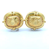 Elizabeth Locke 19K Yellow Gold Triad Cushion "Fat Bee" Earrings - KFK, Inc.