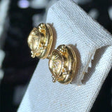 Elizabeth Locke 19K Yellow Gold Triad Cushion "Fat Bee" Earrings - KFK, Inc.