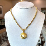 Elizabeth Locke 19KT Yellow Gold Bee Pendant with Enhancer KFK Jewelers Los Angeles