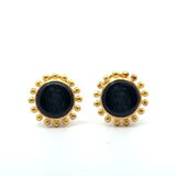 Elizabeth Locke Carved Intaglio Onyx 19KT Gold Earrings KFK Jewelers Los Angeles