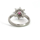 Estate Ruby and Diamond Platinum Cluster Ring - KFK, Inc.