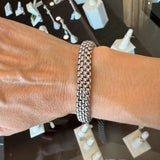 Fope Italy 18KT White Gold Flexible Brick Link Bracelet - KFK, Inc.