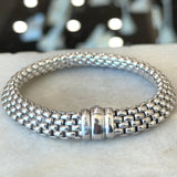 Fope Italy 18KT White Gold Flexible Brick Link Bracelet - KFK, Inc.