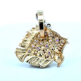 Kabana 14KT Yellow Gold Diamond and Gemstone Fish Pendant - KFK, Inc.