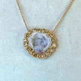 Kimberly McDonald Geode and Champagne Diamond 18KT Rose Gold Necklace - KFK, Inc.
