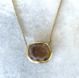 Kimberly McDonald Natural Brown Geode 18KT Yellow Gold Pendant Necklace - KFK, Inc.