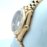 Ladies 26mm 18KT Yellow Gold Rolex Datejust President - KFK, Inc.