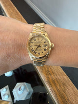 Ladies 26mm 18KT Yellow Gold Rolex Datejust President - KFK, Inc.