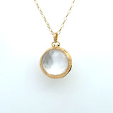 Monica Rich Kosann 18KT Faceted Mother of Pearl Locket Necklace - KFK, Inc.
