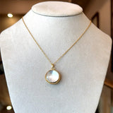 Monica Rich Kosann 18KT Faceted Mother of Pearl Locket Necklace - KFK, Inc.