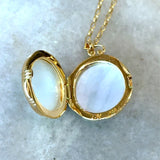 Monica Rich Kosann 18KT Faceted Mother of Pearl Locket Necklace - KFK, Inc.