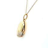 Monica Rich Kosann 18KT Gold Neptune Shell Diamond Locket Necklace - KFK, Inc.