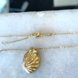 Monica Rich Kosann 18KT Gold Neptune Shell Diamond Locket Necklace - KFK, Inc.